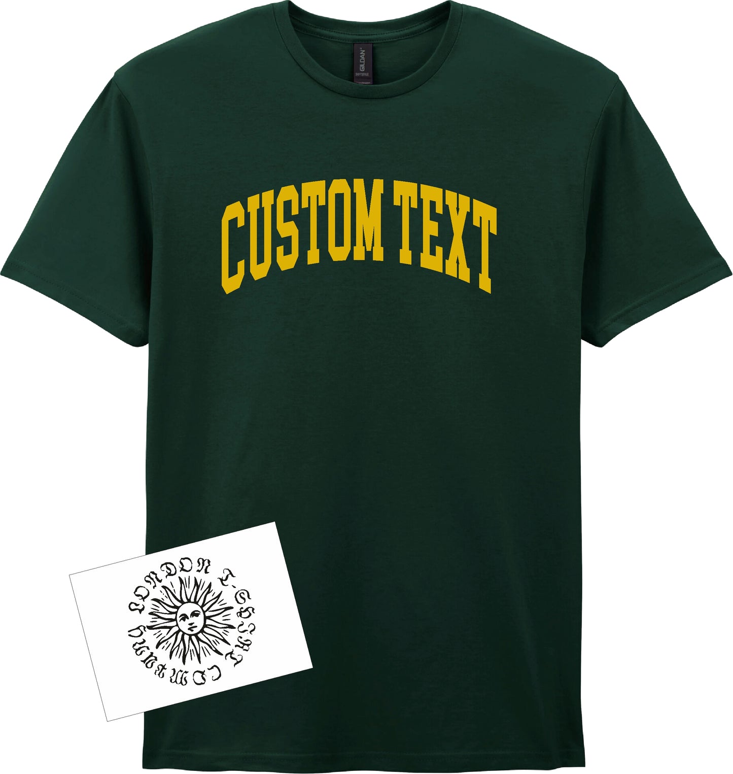 Custom Printed College Style T-Shirt - Personalised, Varsity Preppy Style, Add Your Town Name, Various Colours