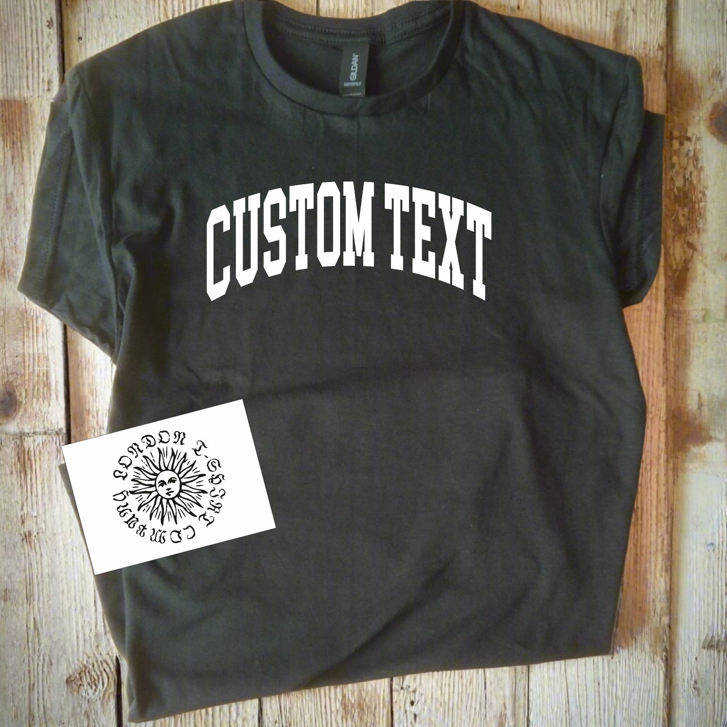 Custom Printed College Style T-Shirt - Personalised, Varsity Preppy Style, Add Your Town Name, Various Colours