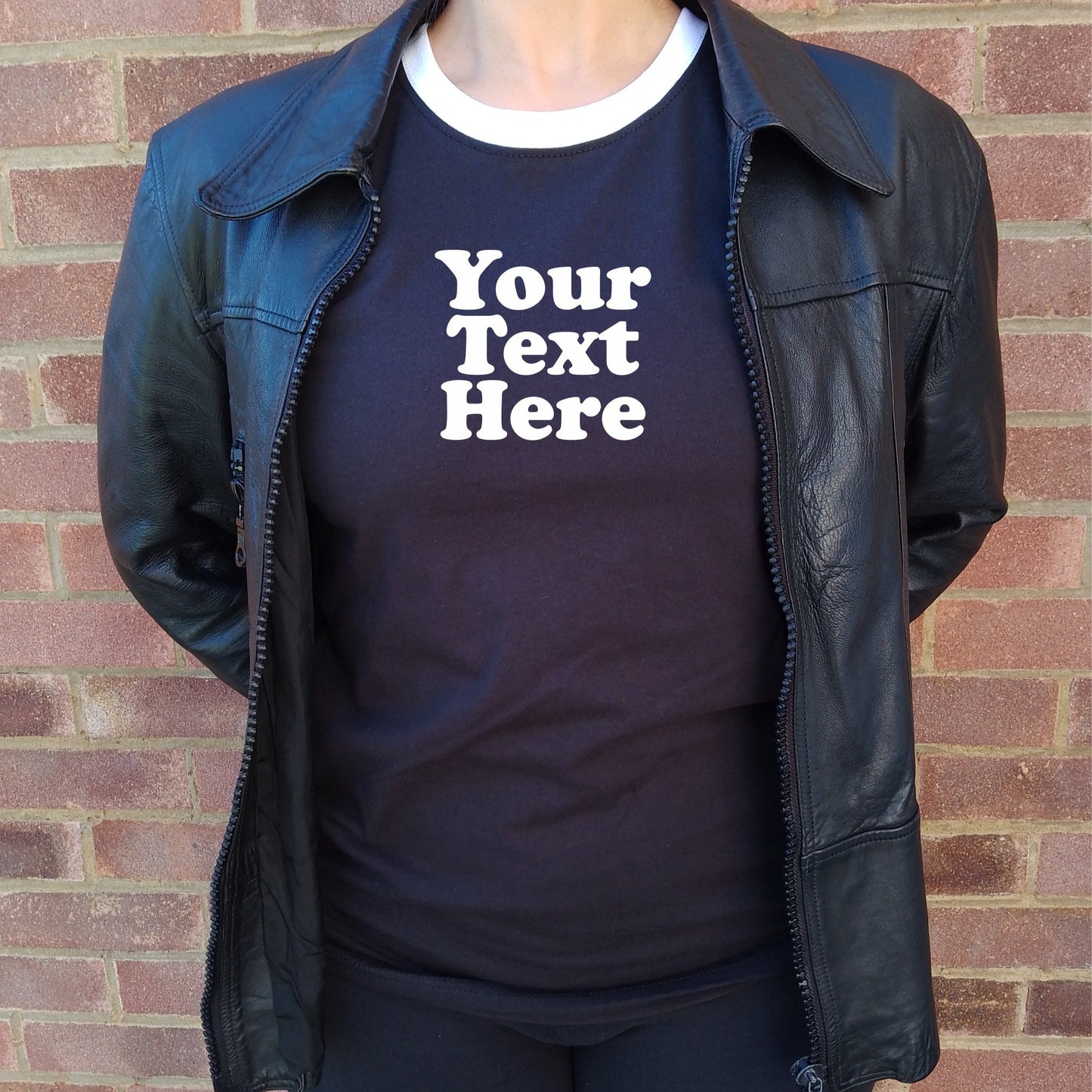 Personalised Custom Printed Ringer T-Shirt - Retro Font, Various Colours