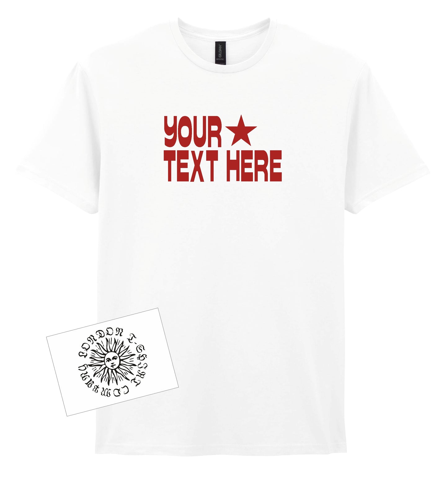 Custom Print Star T-Shirt - Retro Personalised Top, Various Colours