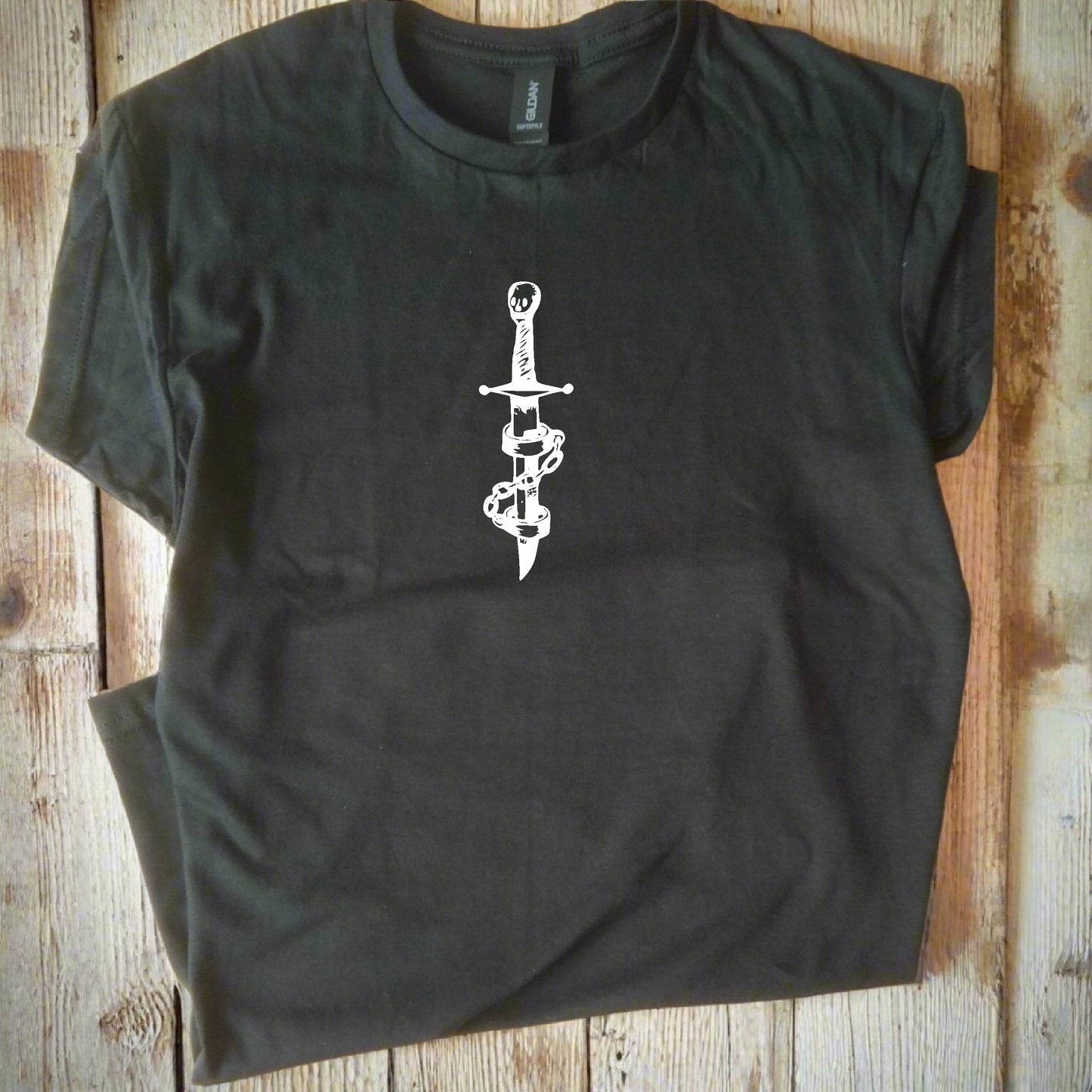 Skull Dagger T-Shirt - Gothic Symbol, Various Colours