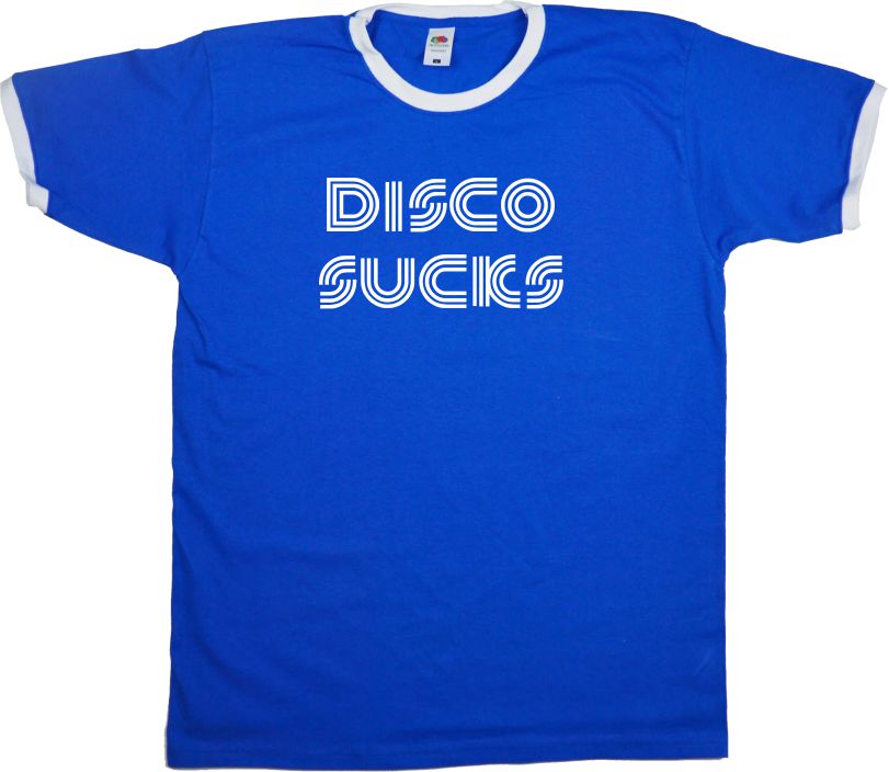 Disco Sucks Ringer T-Shirt - Punk, Rocker, Retro, 60's, 70's, Various Colours