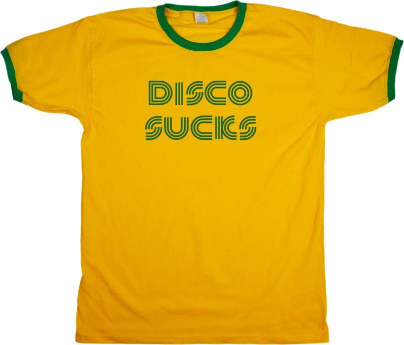 Disco Sucks Ringer T-Shirt - Punk, Rocker, Retro, 60's, 70's, Various Colours