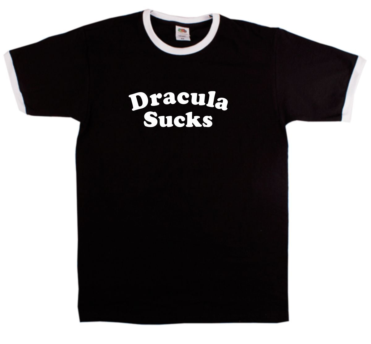 Dracula Sucks Ringer T-Shirt - Retro Horror, 60s, 1 Left Size XXL