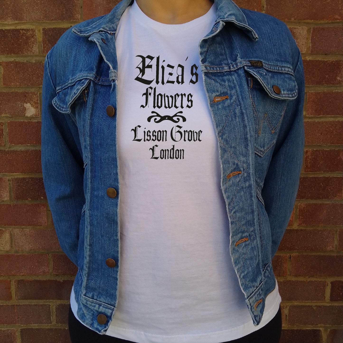 Eliza's Flowers Organic Cotton T-Shirt - Lisson Grove, London, Pygmalion, Various Colours
