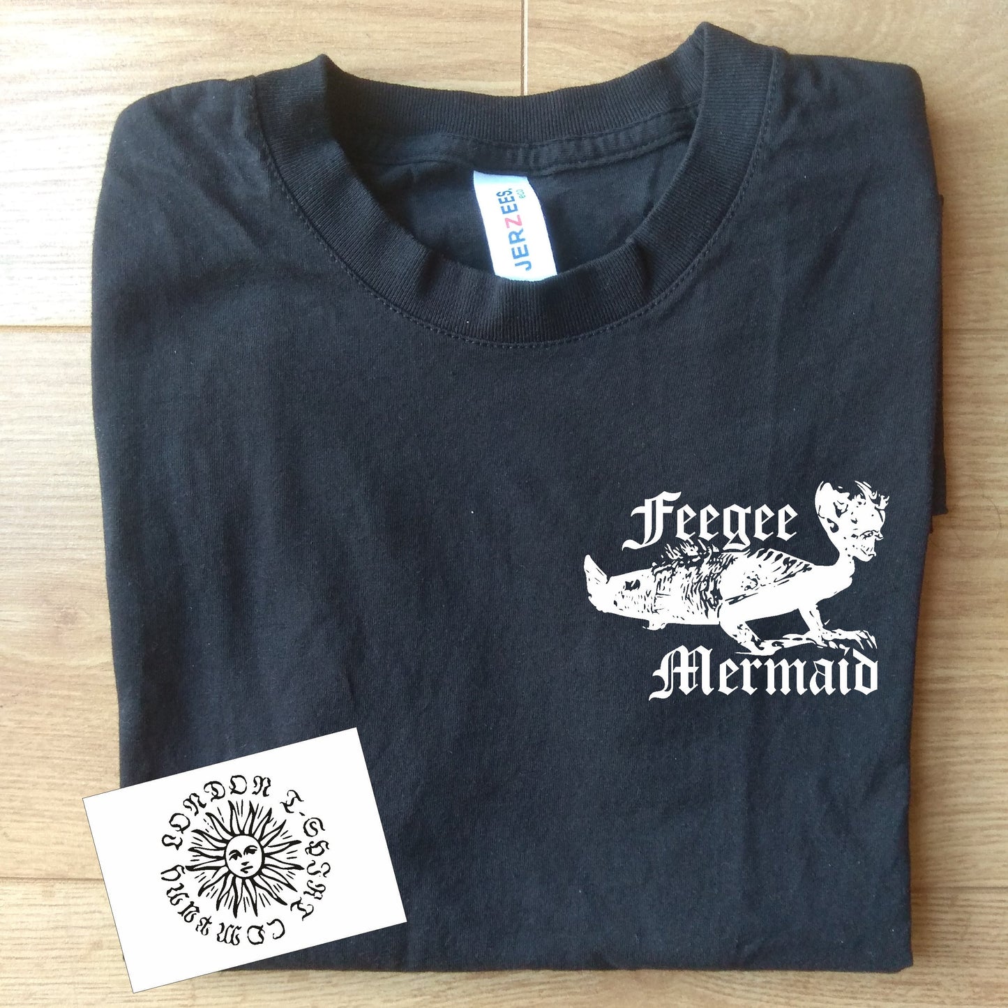 Feegee Mermaid T-Shirt - Organic Cotton, Pocket Logo Print, Cabinet Of Curiosities, S-XXL
