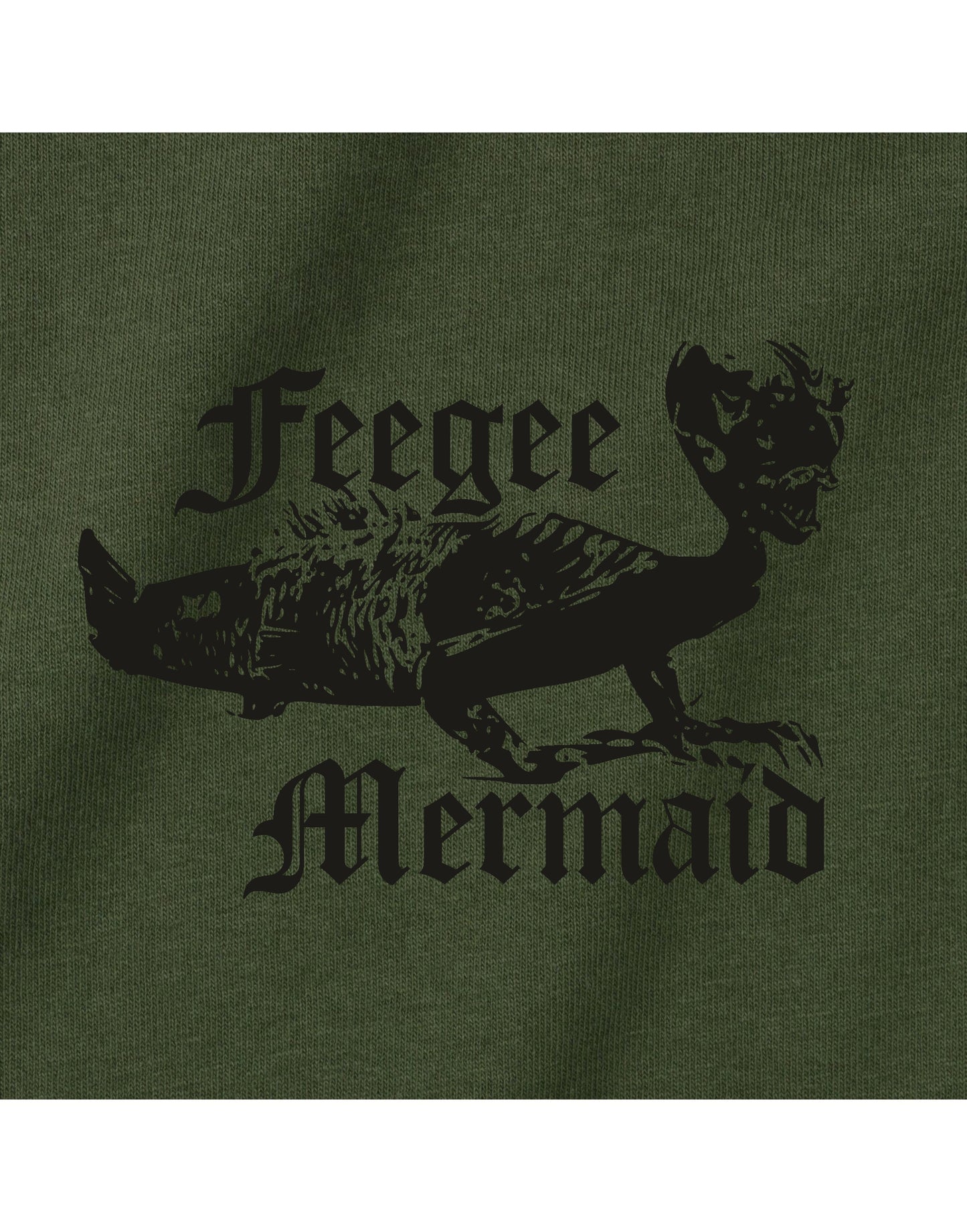 Feegee Mermaid T-Shirt - Organic Cotton, Pocket Logo Print, Cabinet Of Curiosities, S-XXL
