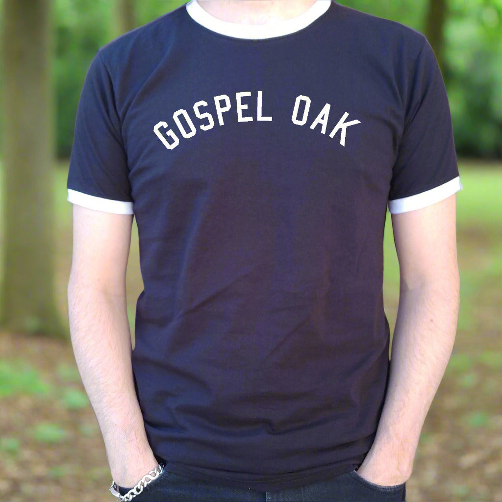 Gospel Oak, Ringer T-Shirt - Retro Style, London Souvenir Gift Top, Various Colours