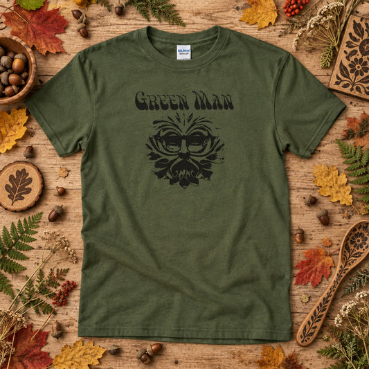 Green Man T-Shirt - Woodlands, Woodwose, Barleycorn, Folklore Symbol, Various Colours