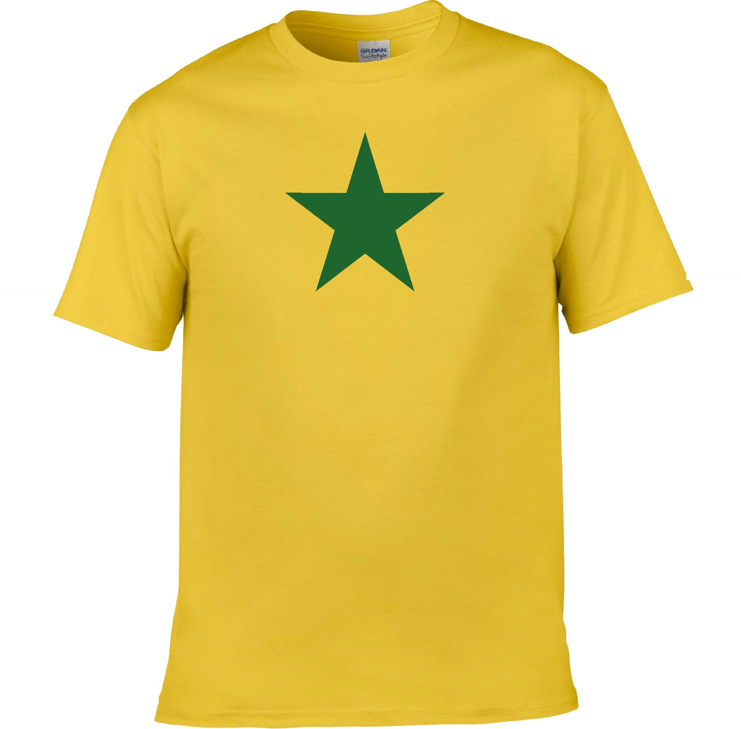 Star, Yellow T-Shirt - Green Star, Retro Punk, Sub Culture, Protest