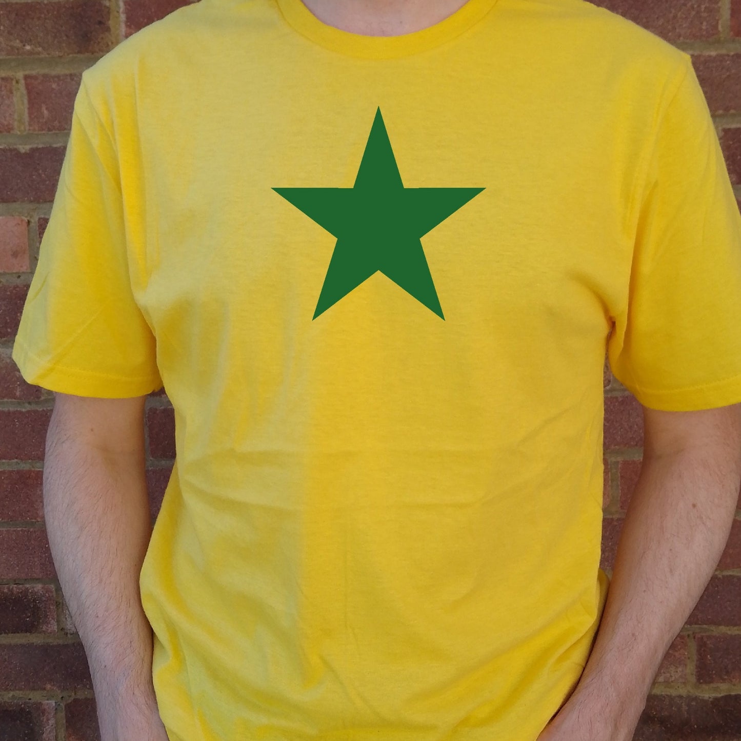 Star, Yellow T-Shirt - Green Star, Retro Punk, Sub Culture, Protest