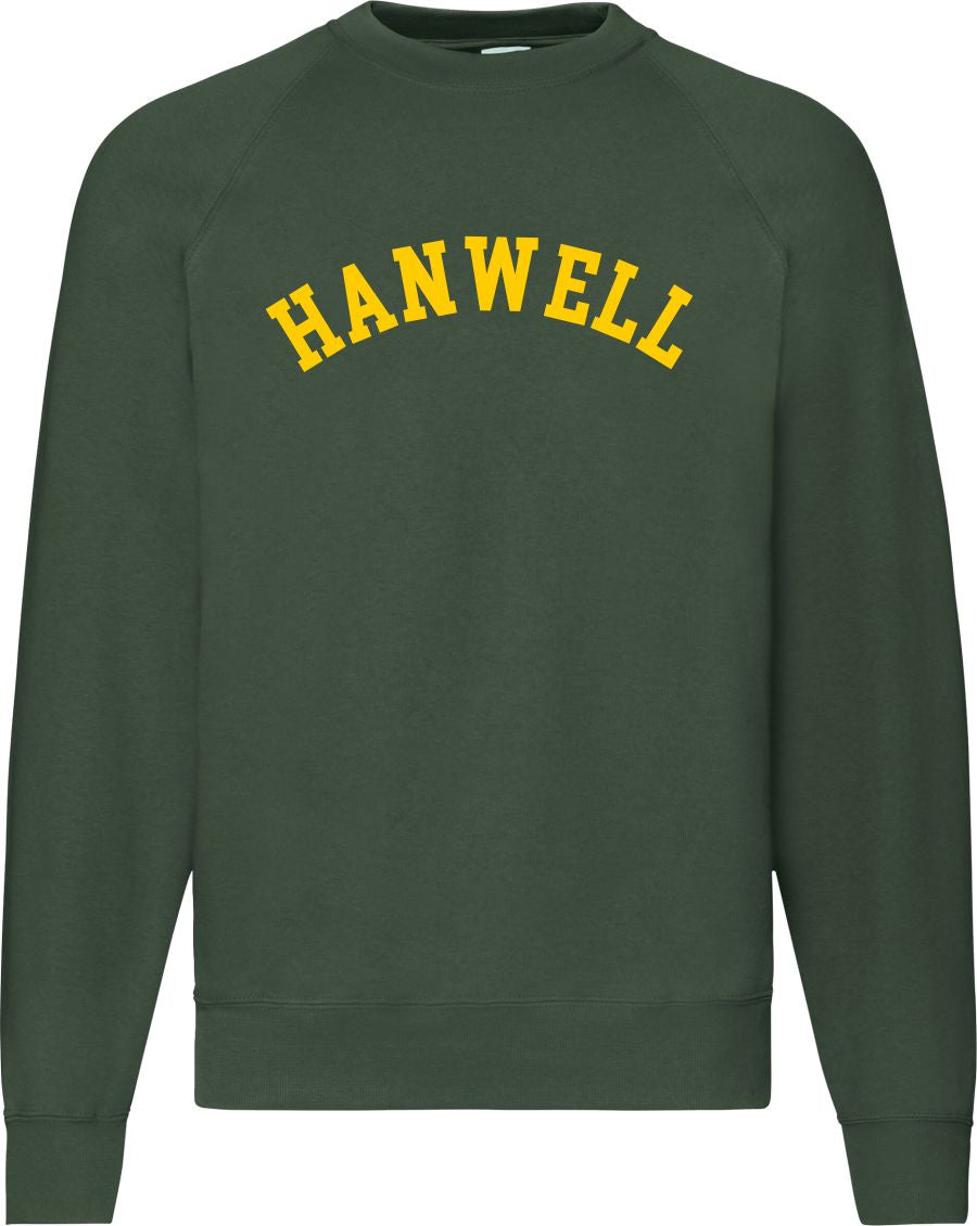 Hanwell Sweatshirt - London Souvenir, Retro Ivy League, Custom Print Add Your Area Name, Various Colours