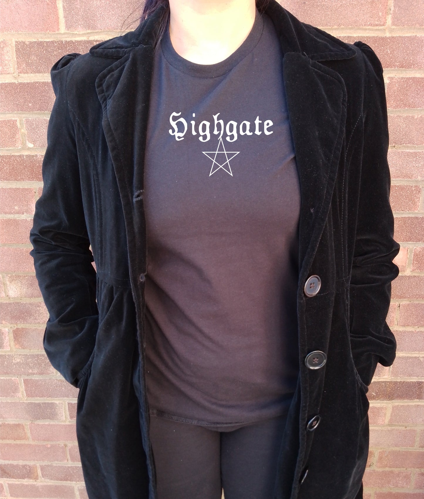 Highgate Unisex T-Shirt - London Souvenir, Pentagram, Gothic, S-XXL