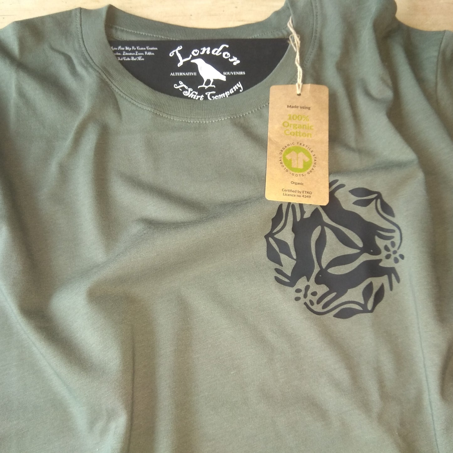 Three Hares T-Shirt - Nature, Ancient Folklore, S-XXL, Organic Cotton