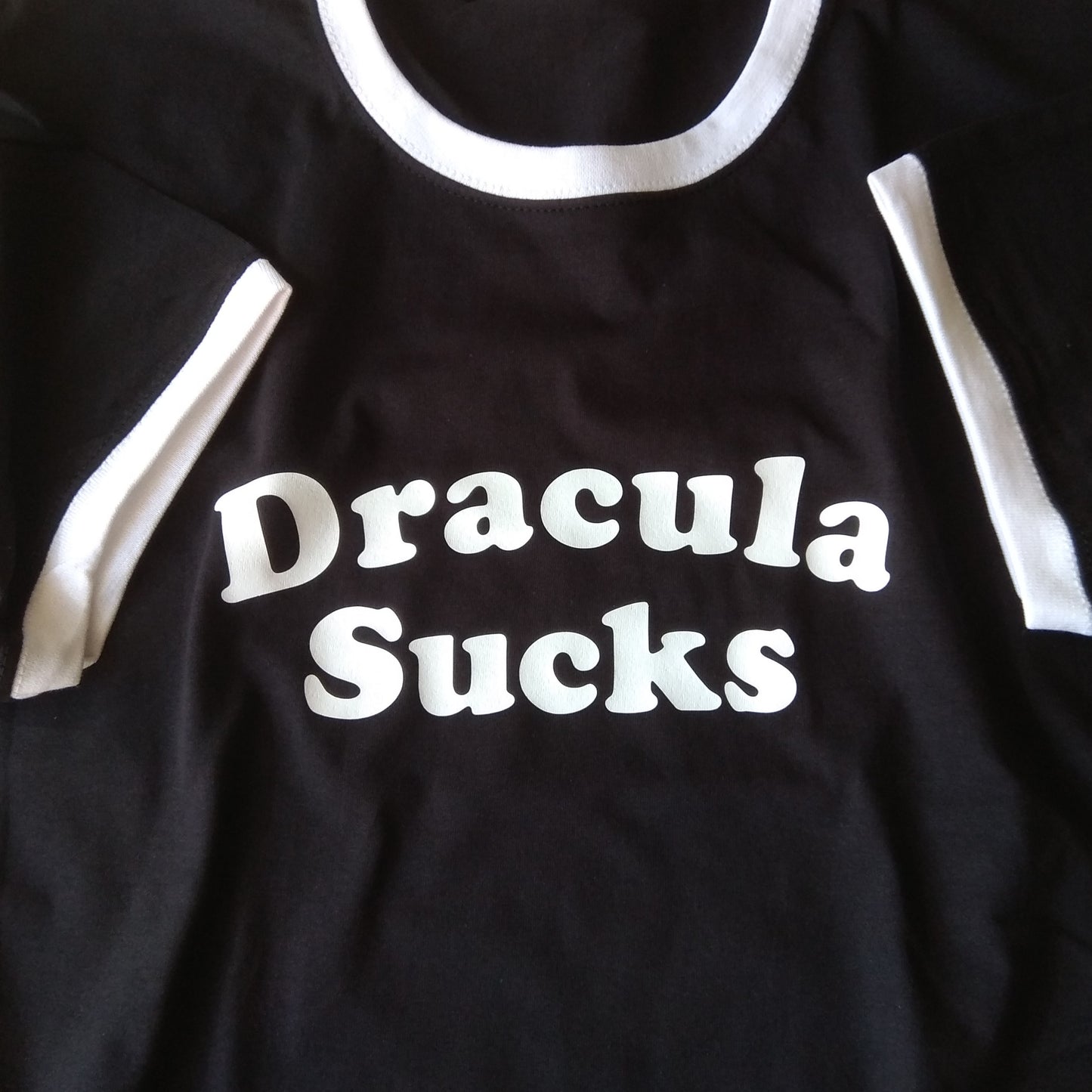 Dracula Sucks Ringer T-Shirt - Retro Horror, 60s, 1 Left Size XXL