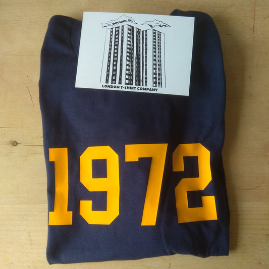 1972 College Style T-Shirt - Retro 70s College Style, Tour Date, Various Colours