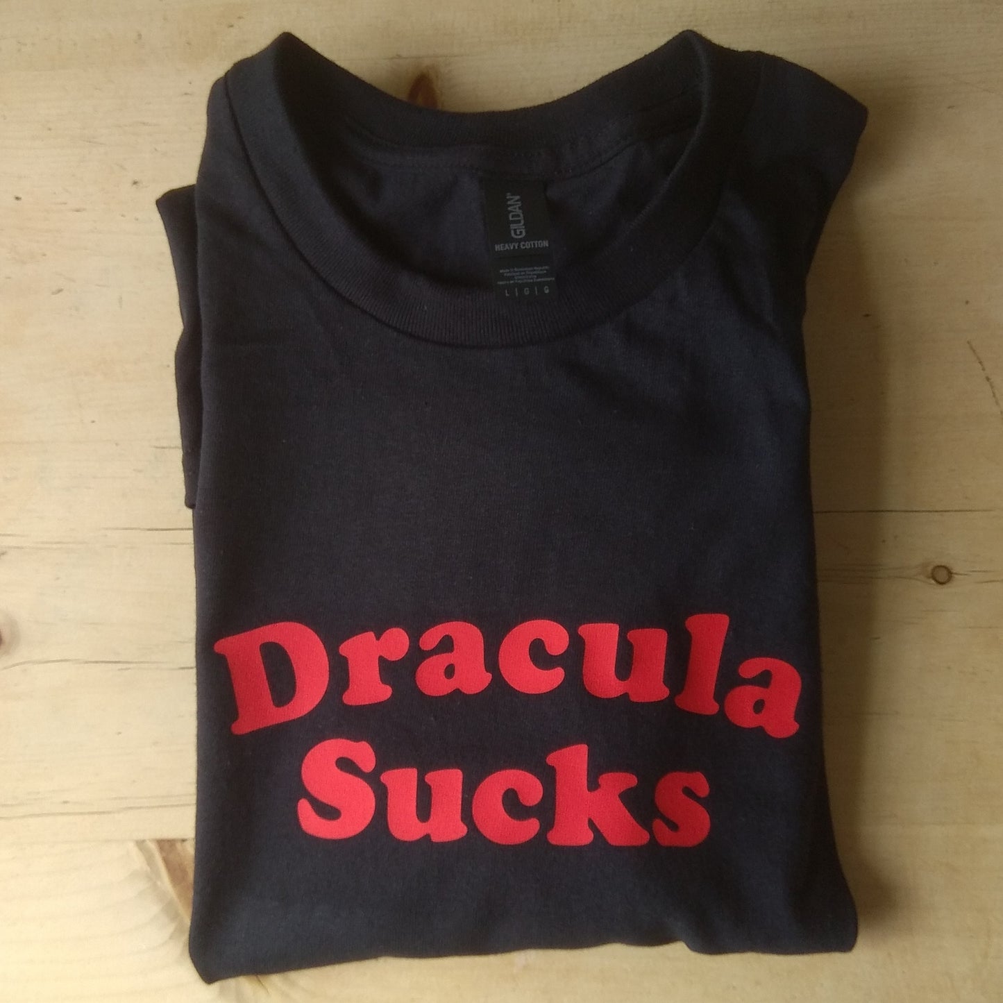 Dracula Sucks T-Shirt - Retro Vampire Horror, 60s/70s badge, Various Colours