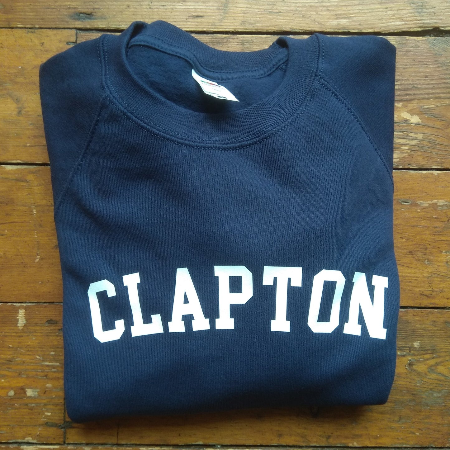 Clapton Sweatshirt - Hackney, London Souvenir, Retro Ivy League, Custom Print Add Your Area Name, Various Colours