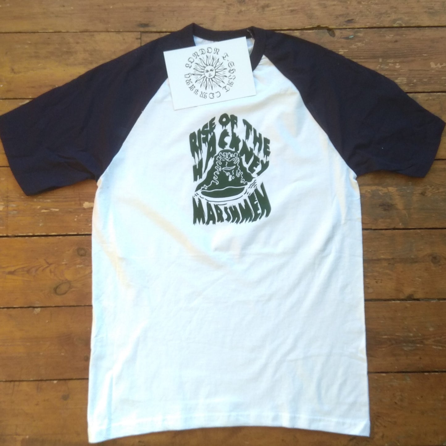 'Rise Of The Hackney Marshmen' T-Shirt - Retro Sci Fi Style, London Horror Souvenir, Size Medium, 1 Left