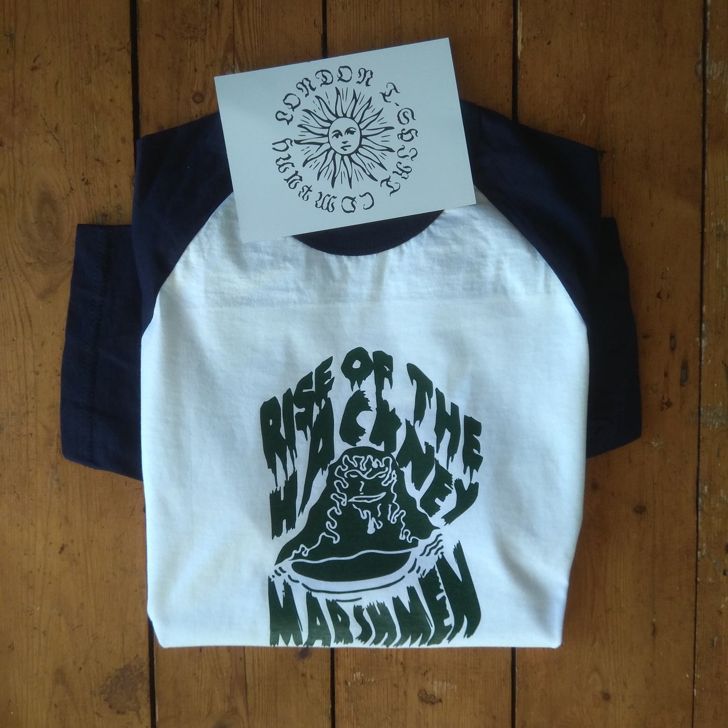 'Rise Of The Hackney Marshmen' T-Shirt - Retro Sci Fi Style, London Horror Souvenir, Size Medium, 1 Left