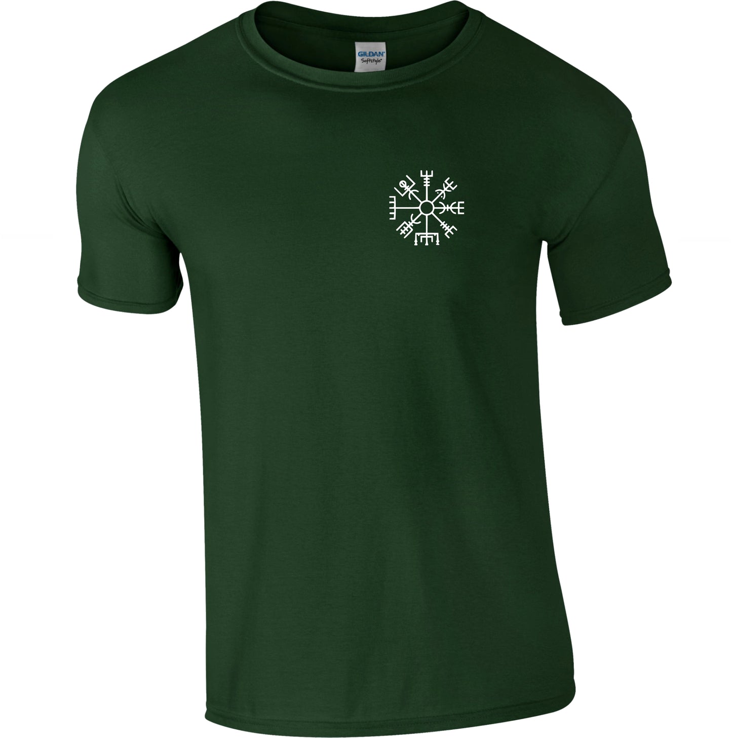 Viking Symbol Pocket Logo T-shirt - Icelandic Magical Stave 'Vegvísir', Nordic Folklore, Various Colours