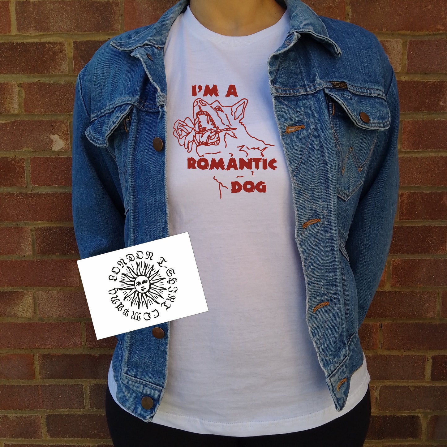 'Im A Romantic Dog' Punk T-Shirt - Organic Cotton, Rocker, Unique Design, Bolano, S-XXL