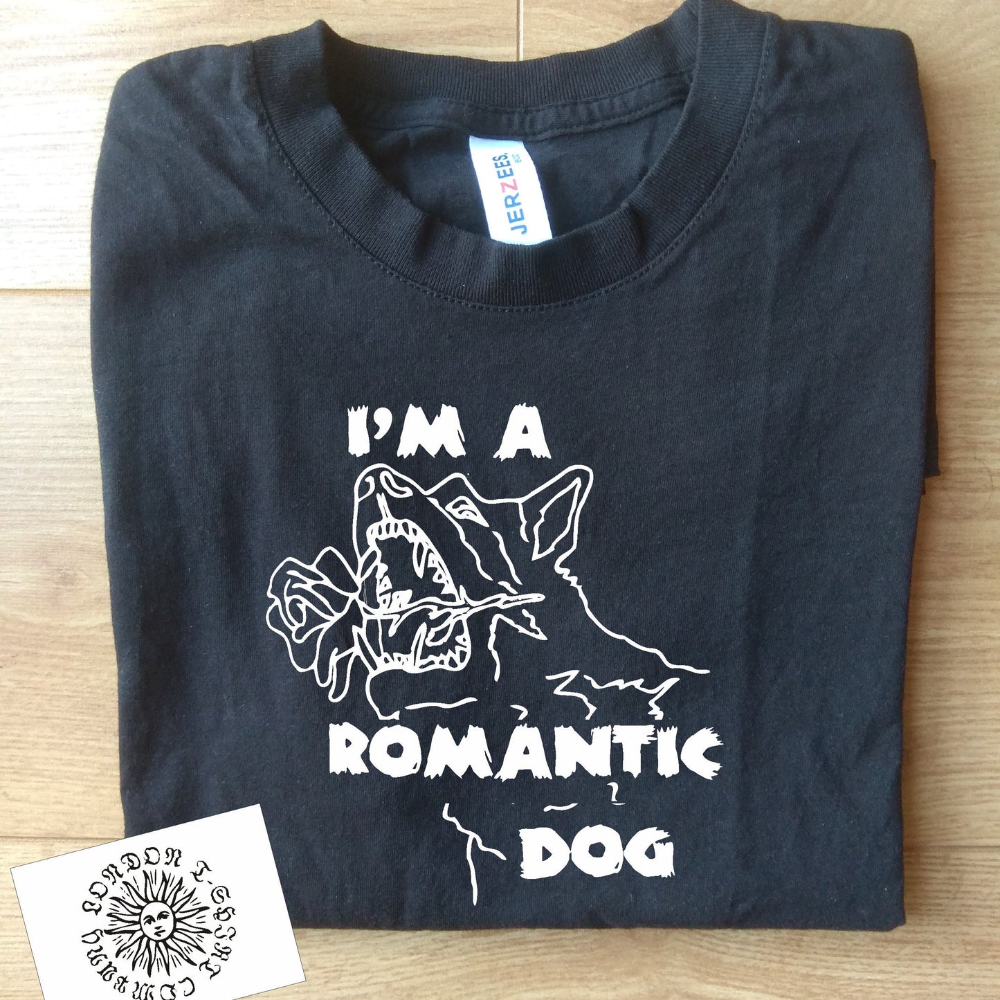 'Im A Romantic Dog' Punk T-Shirt - Organic Cotton, Rocker, Unique Design, Bolano, S-XXL