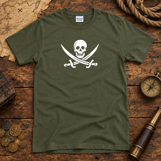 Jolly Roger Skull T-Shirt - Pirate, Various Colours, S-XXL