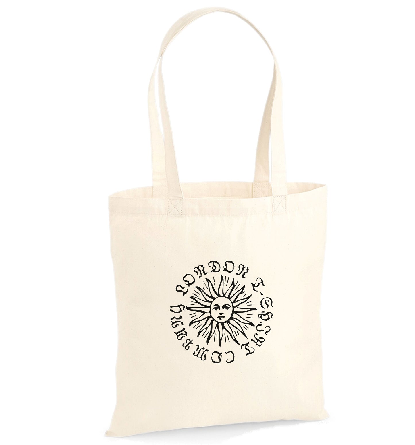 London T-Shirt Company Organic Cotton Tote Bag - Sun Design