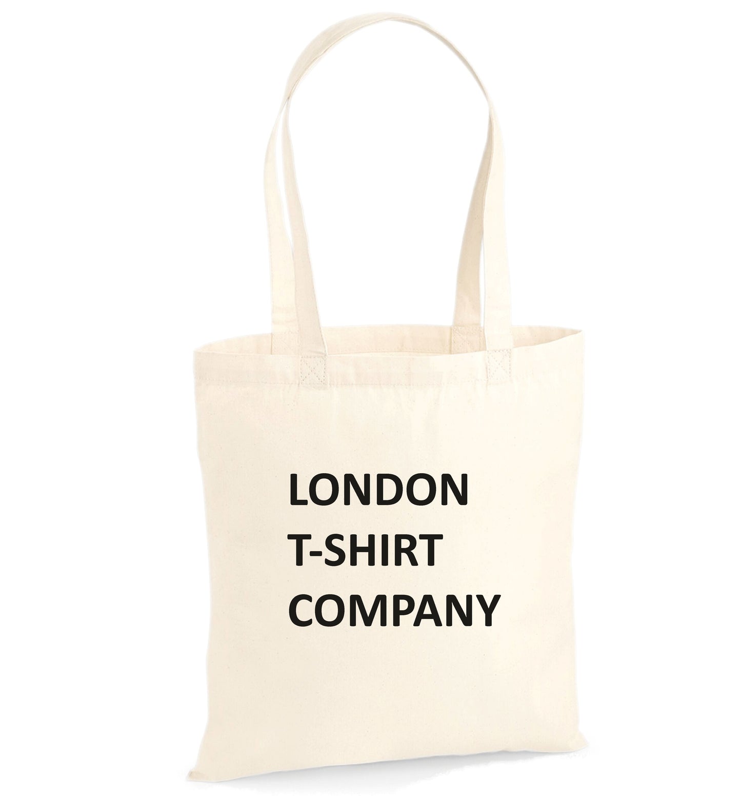 London T-Shirt Company Organic Cotton Tote Bag - Simple Text Logo