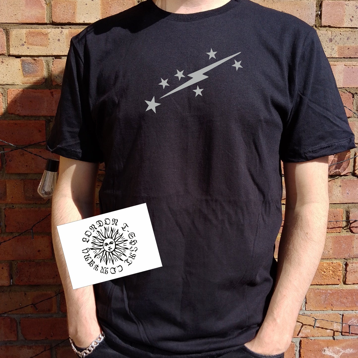 Lightning Bolt And Stars T-Shirt - 70s Glam Rock Style, Various Colours