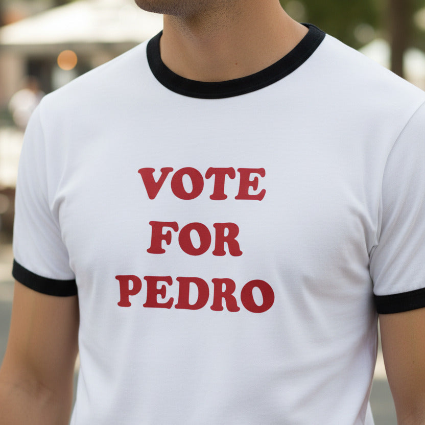 Vote For Pedro T-Shirt - Custom Print, Add Name, Napoleon Dynamite, Indie, S-3XL