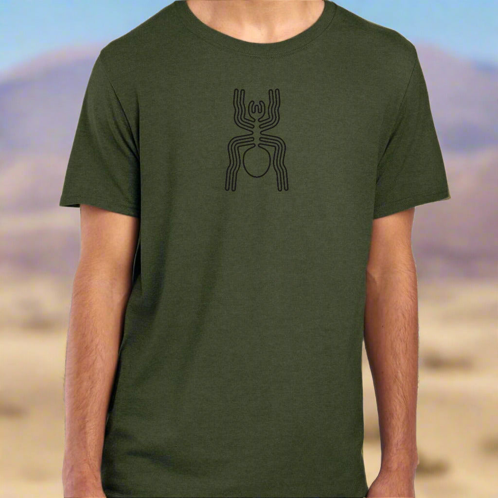 Nazca Lines 'Spider' T-Shirt - Organic Cotton, Geography, Desert, Geoglyphs, Various Colours