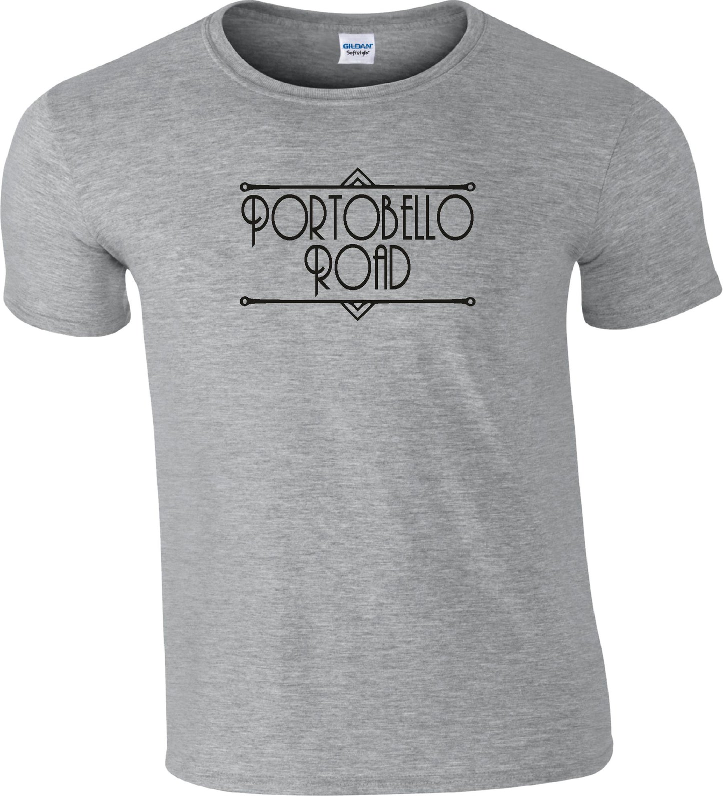 Portobello Road T-Shirt - Art Deco Style, London Souvenir, Various Colours