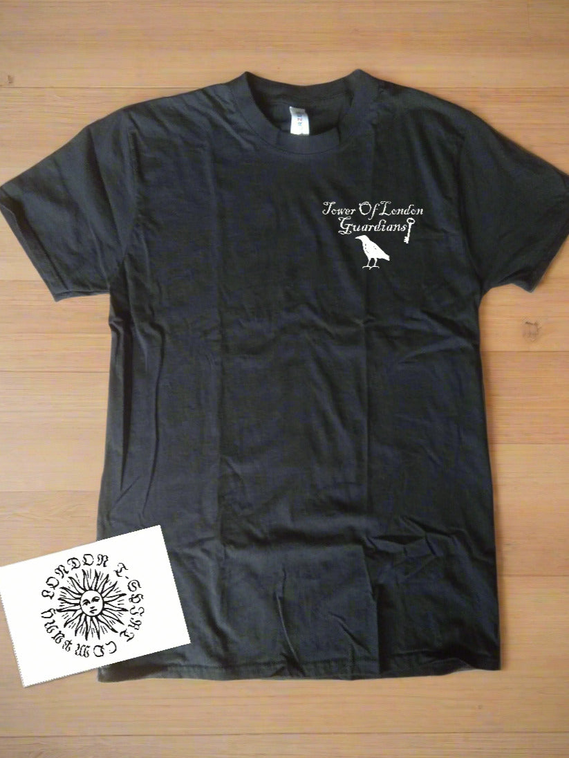 Tower Of London Raven T-Shirt - Organic Cotton, Pocket Logo Print, London Folklore Souvenir