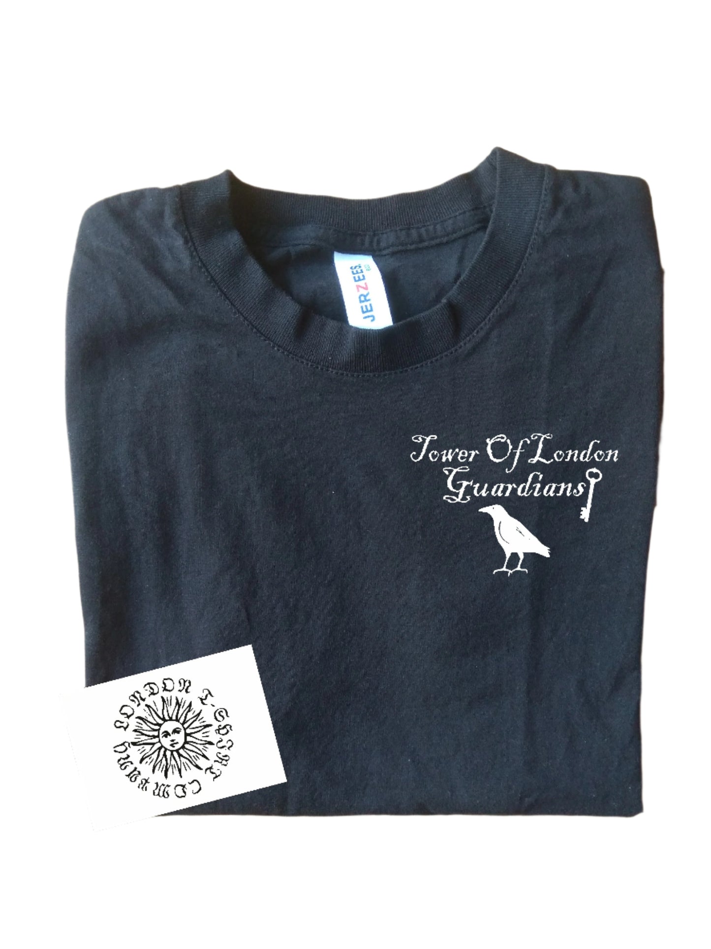 Tower Of London Raven T-Shirt - Organic Cotton, Pocket Logo Print, London Folklore Souvenir