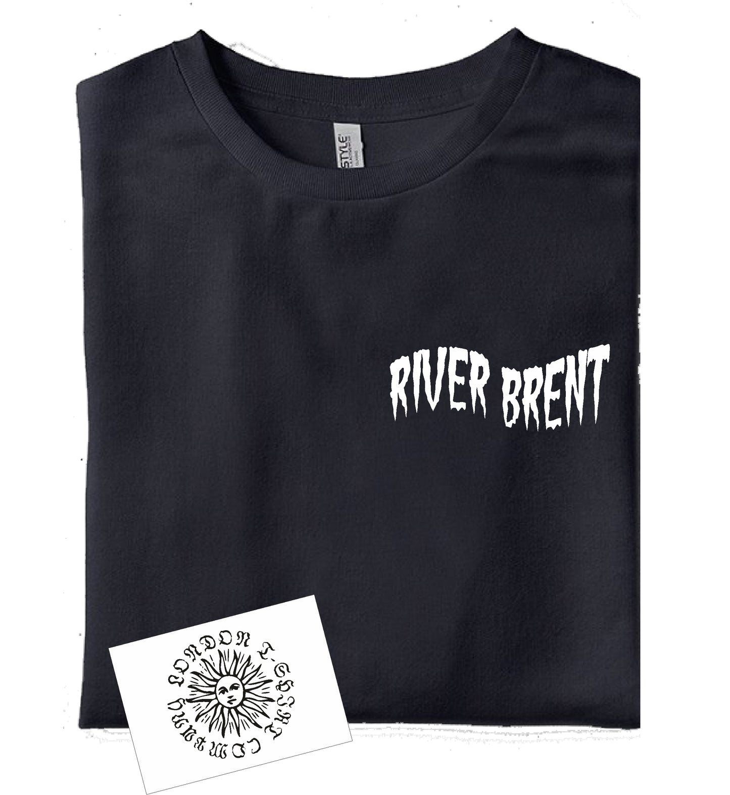 River Brent Pocket Logo T-Shirt - Alternative London Souvenir, Various Colours