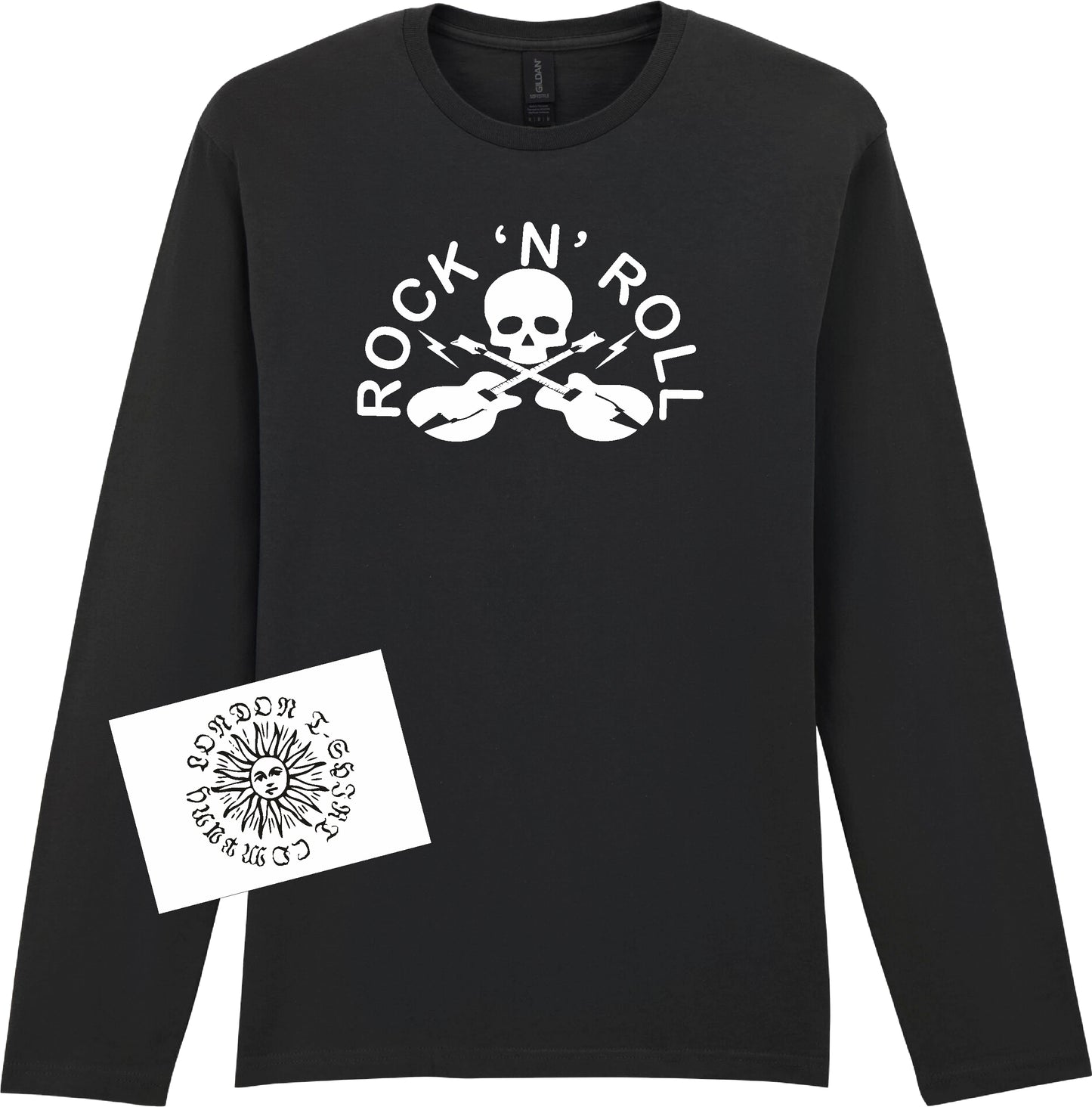 Rock N Roll Long Sleeve T-Shirt - Sub Culture, Rocker Top, Skull Punk, S-XXL