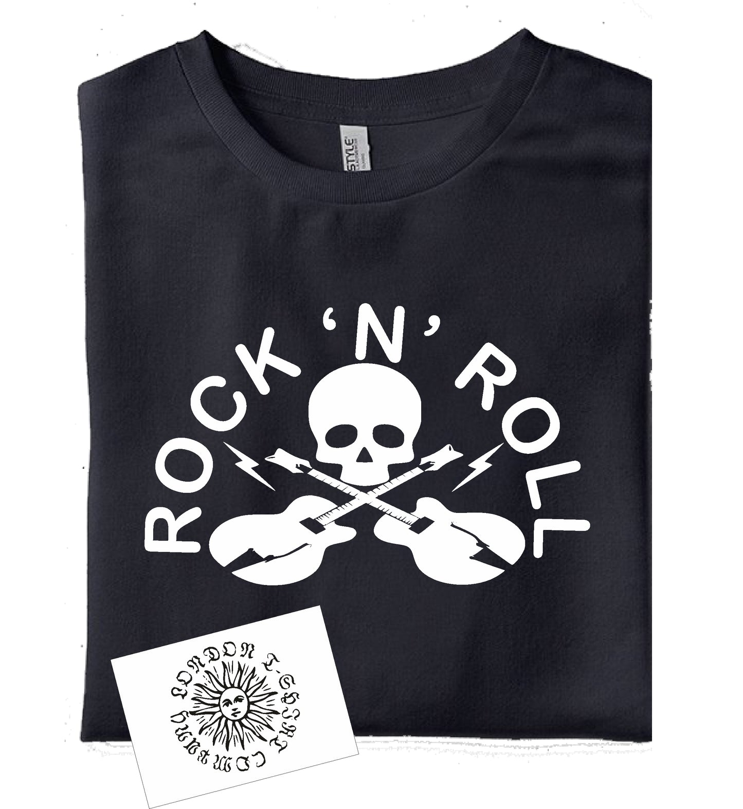Rock N Roll Long Sleeve T-Shirt - Sub Culture, Rocker Top, Skull Punk, S-XXL