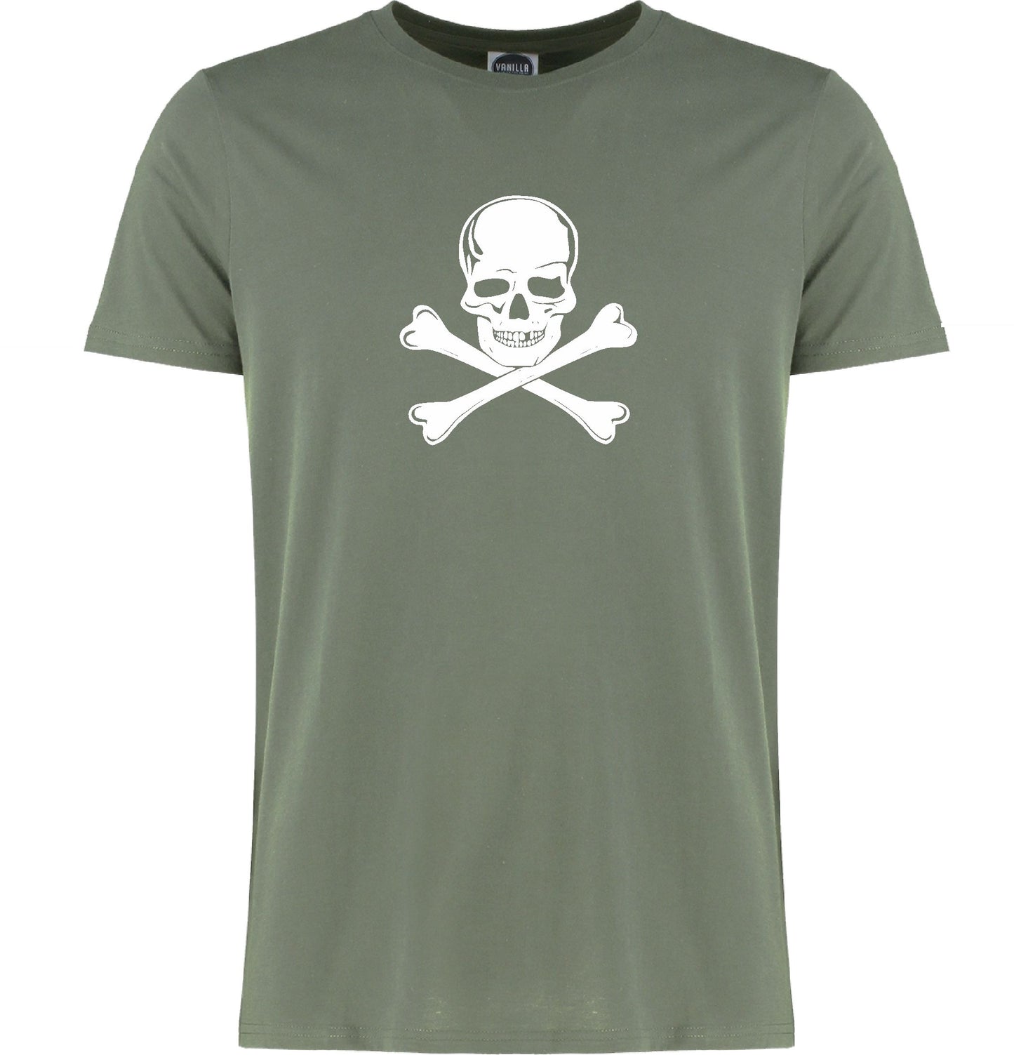 Skull And Crossbones Organic Cotton Slim Fit T-Shirt - Punk Rock, Various Colours