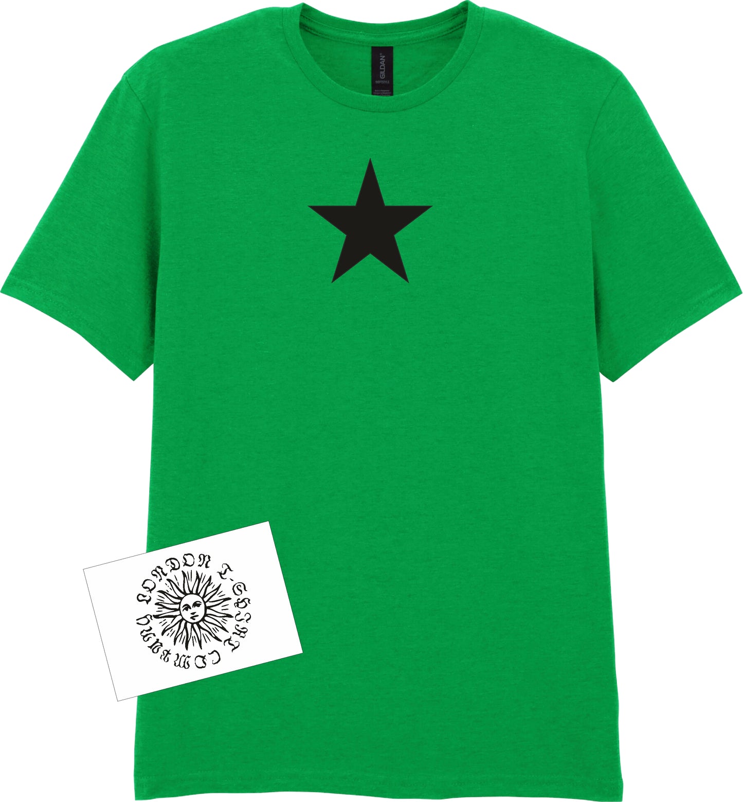 Star Green T-Shirt - Retro Punk Style, Protest Top, S-XXL