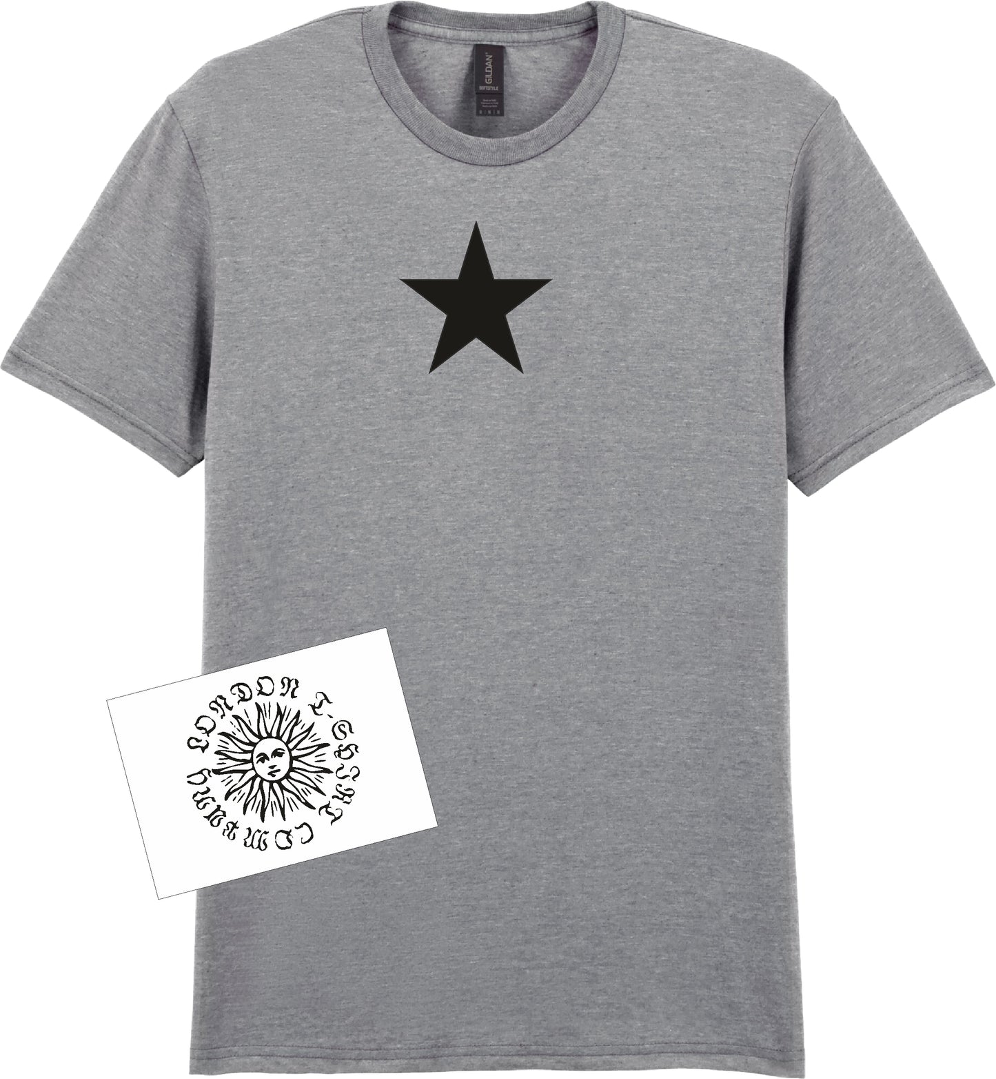 Star Grey T-Shirt - Retro Punk Style, Protest Top, S-XXL