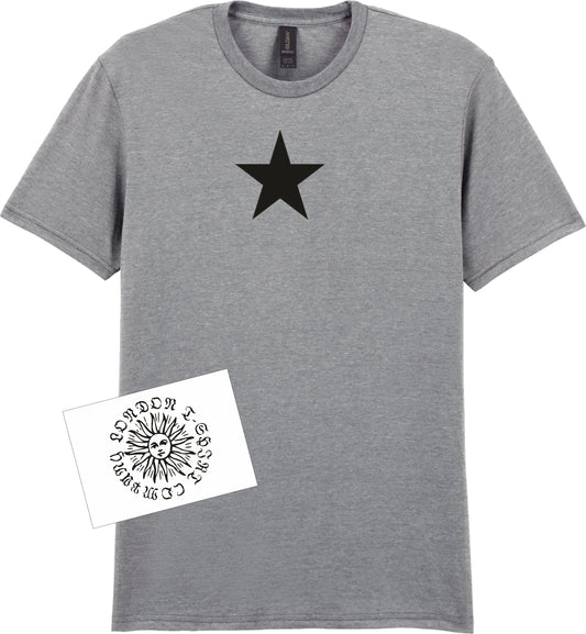 Star Grey T-Shirt - Retro Punk Style, Protest Top, S-XXL