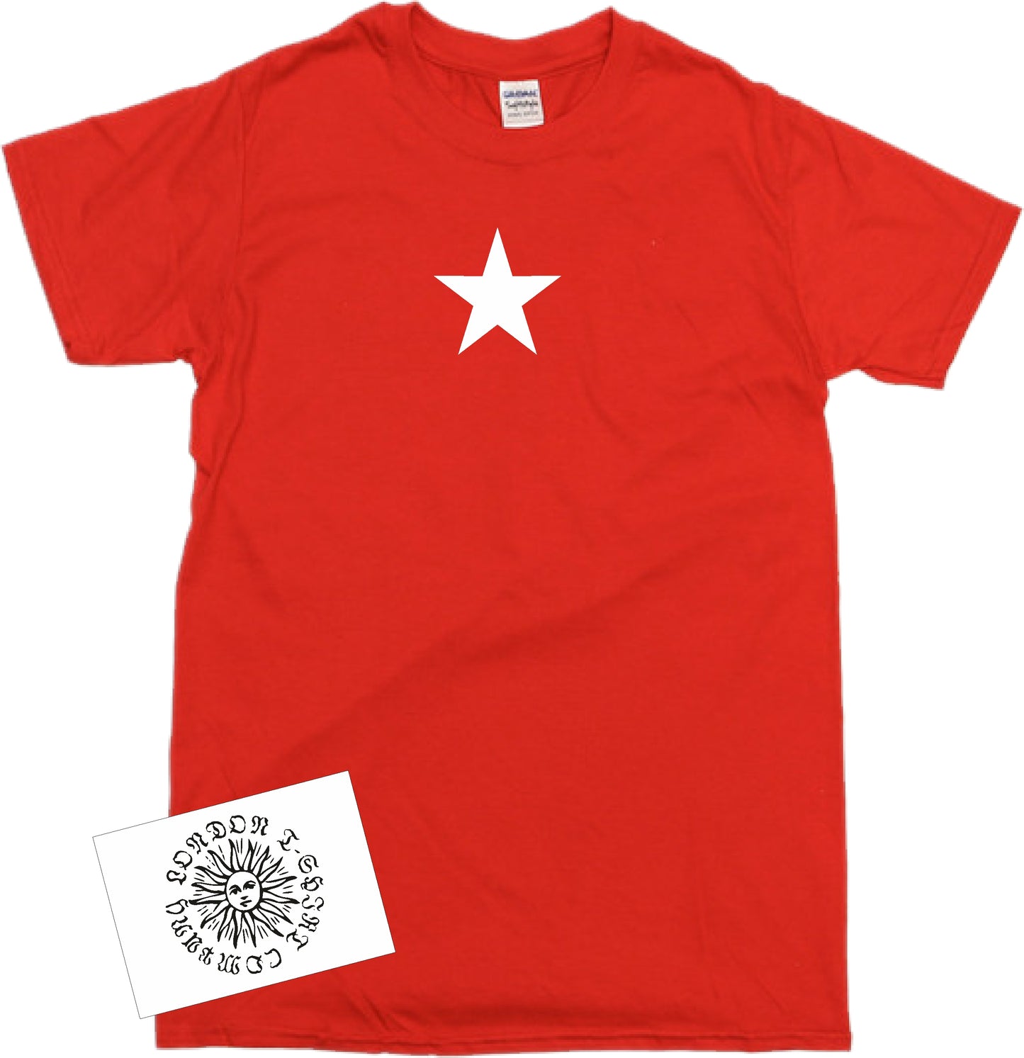 Star Print Red T-Shirt - Retro Punk, Sub Culture, Protest, S-XXL