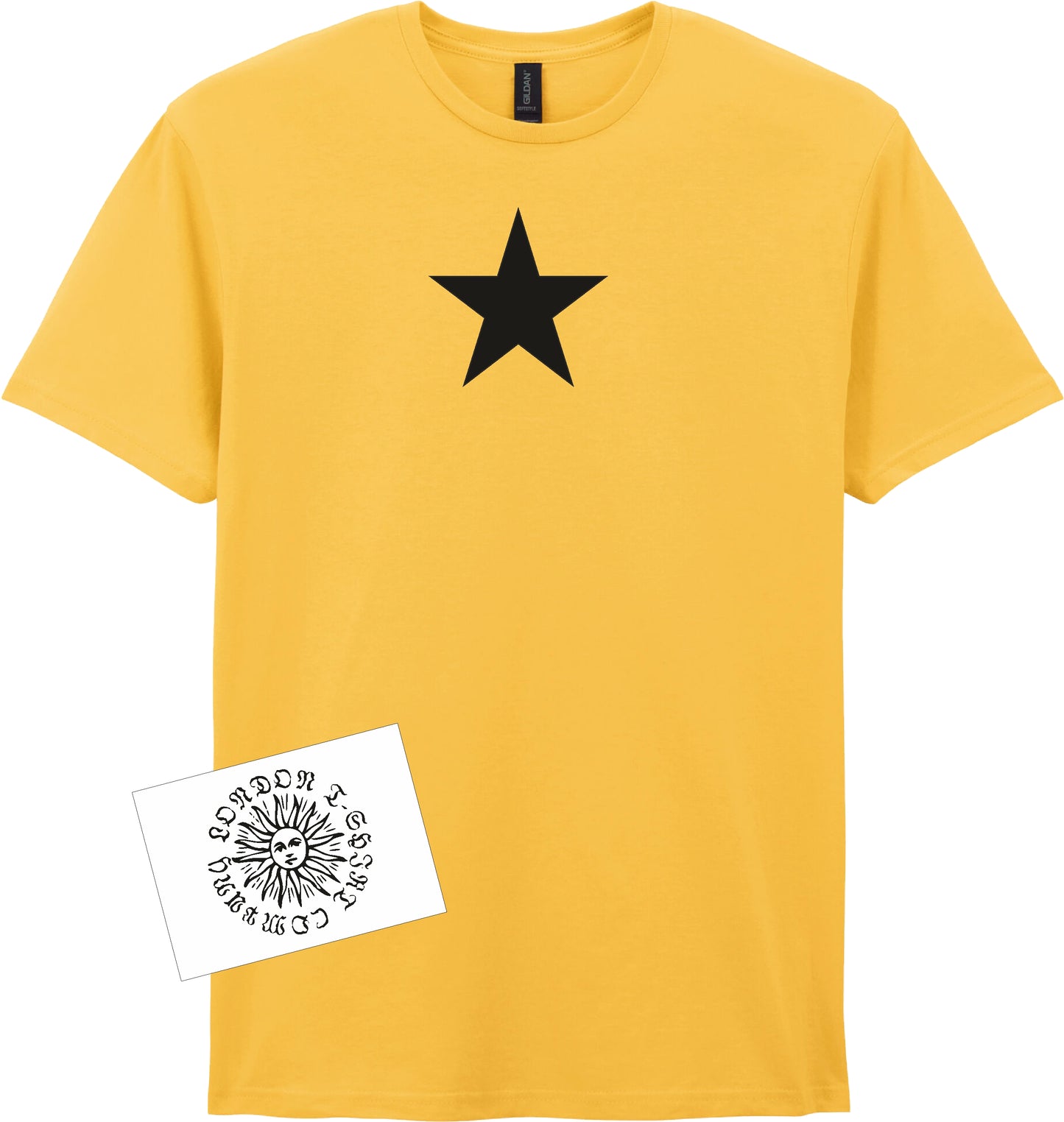 Star Print Yellow T-Shirt - Retro Punk Style, Protest Top, S-XXL
