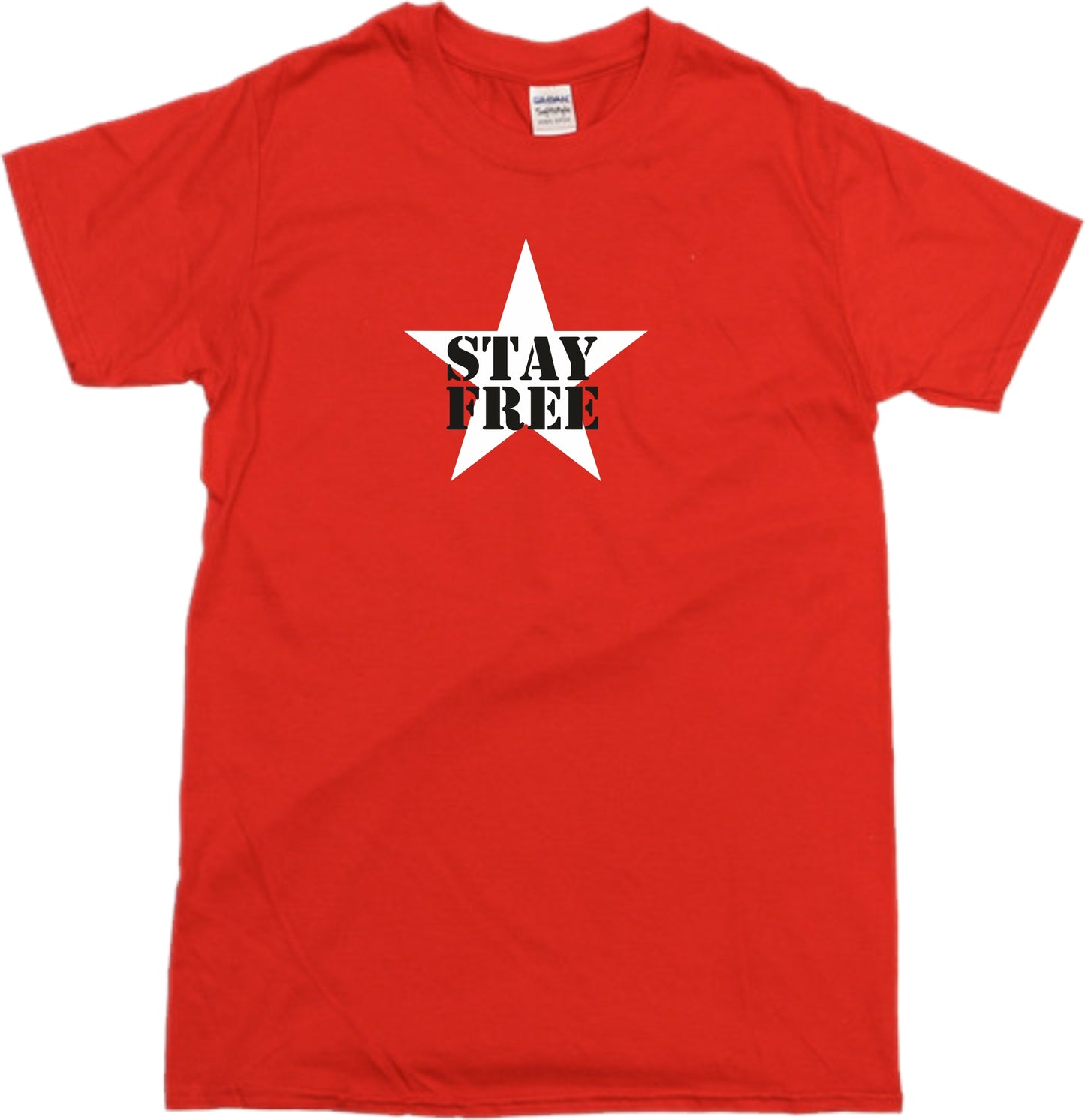 Stay Free Star T-Shirt - Retro Punk Rock, Protest, Various Colours