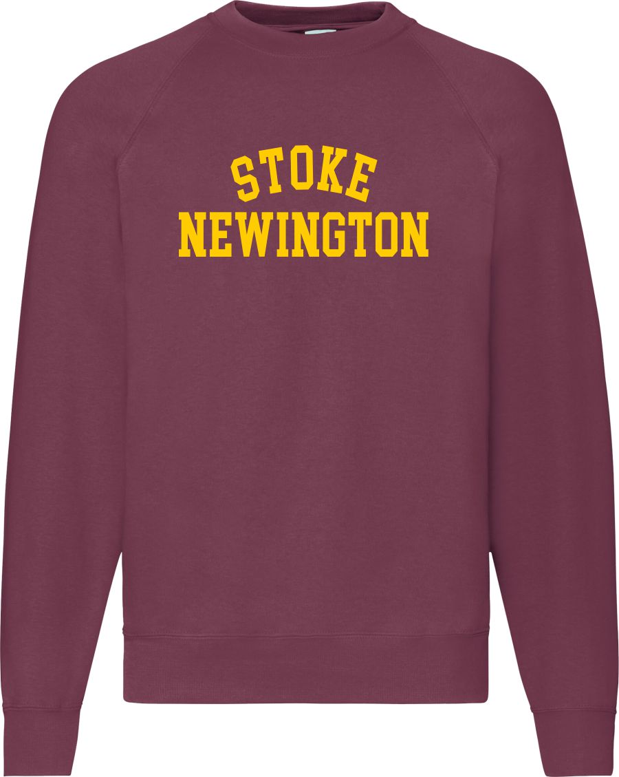 Stoke Newington Sweatshirt - Hackney, London Souvenir, Retro Ivy League, Custom Print Add Your Area Name, Various Colours