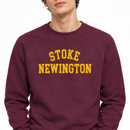 Stoke Newington Sweatshirt - Hackney, London Souvenir, Retro Ivy League, Custom Print Add Your Area Name, Various Colours