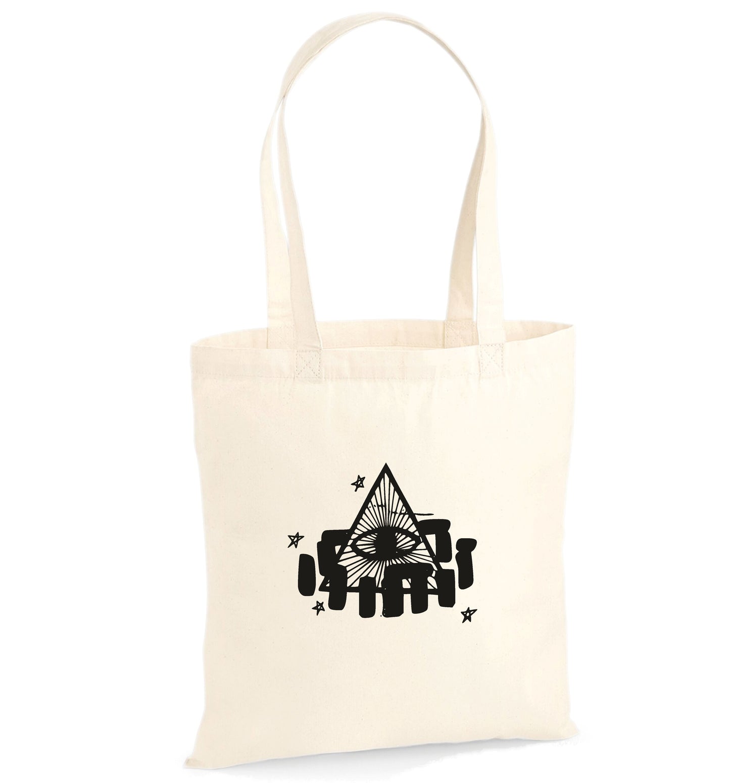 Stonehenge Organic Cotton Tote Bag - Triangle Eye Symbol, Wiltshire Megalithic Monument Souvenir (Copy)