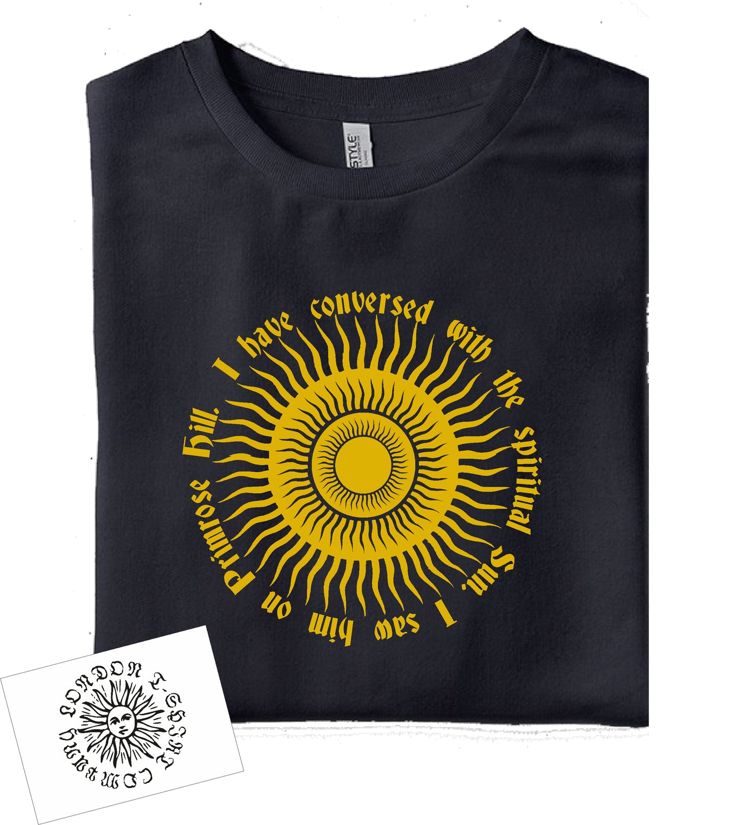 Primrose Hill Sun T-Shirt - William Blake Inspired Souvenir Top, Various Colours